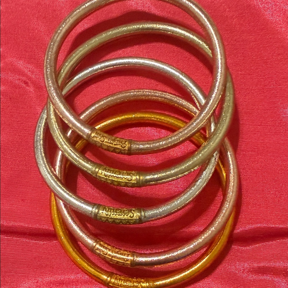Chic Silver And Gold Bangle Set - image 2